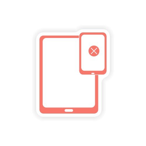 Paper sticker on white background mobile phone Vector Image