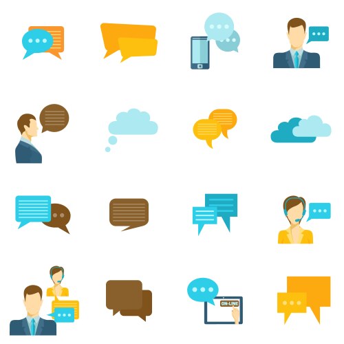 Smooth chat icons Royalty Free Vector Image - VectorStock