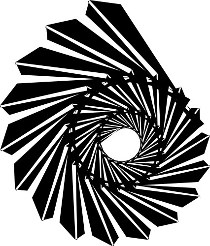 Geometric circular spiral abstract angular edgy vector image