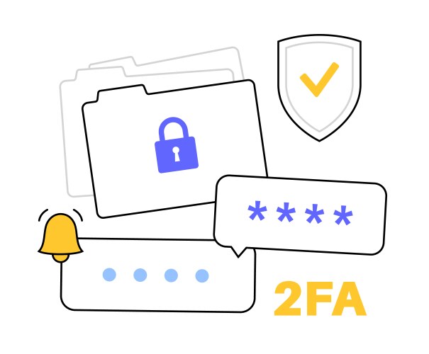 Two factor authentication Royalty Free Vector Image