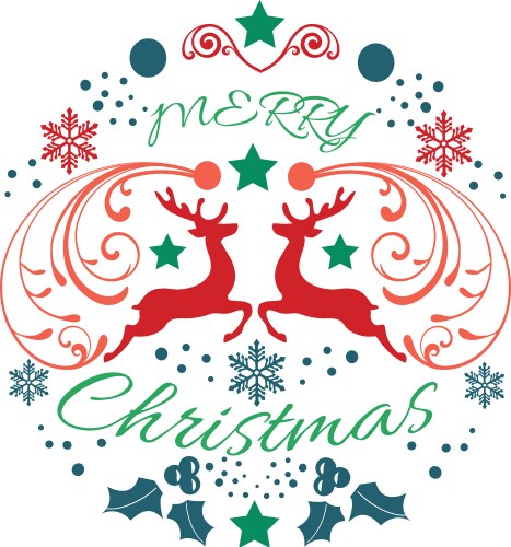 Christmas Reindeer with Stars Vector Image