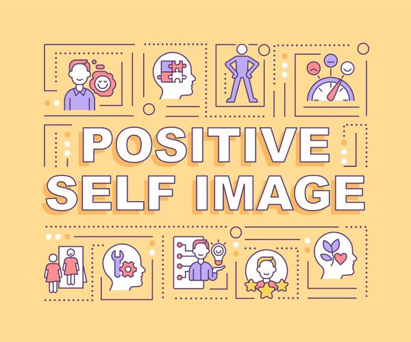 Improving self esteem word concepts turquoise Vector Image