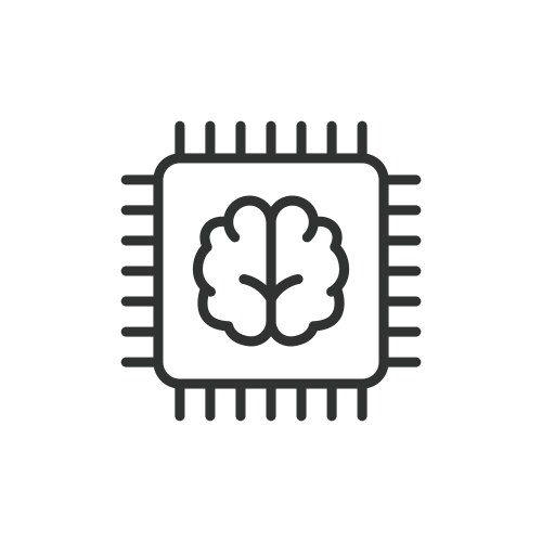 Ai processor chip icon in line design ai Vector Image