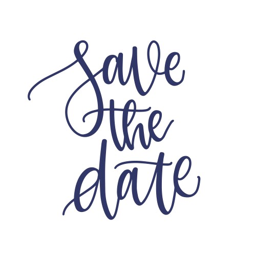 Elegant Save The Date Script vector image