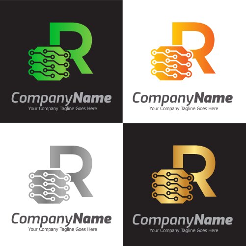 Programming code and technology logo template vector image
