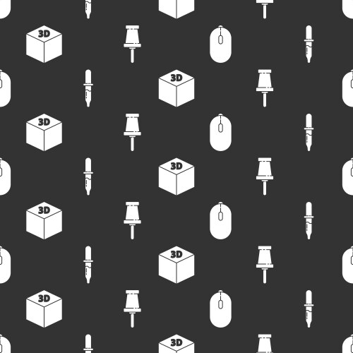 Set computer mouse pipette isometric cube vector image