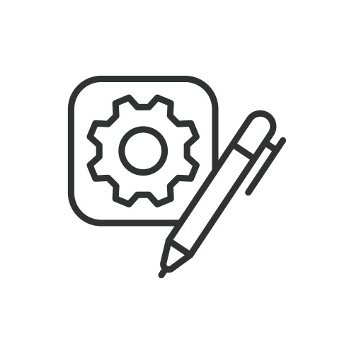 Technical writing application icon in line design vector image