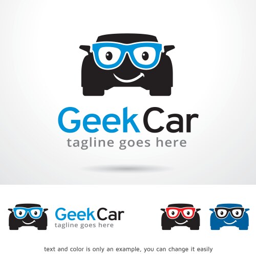 Geek car logo template vector image