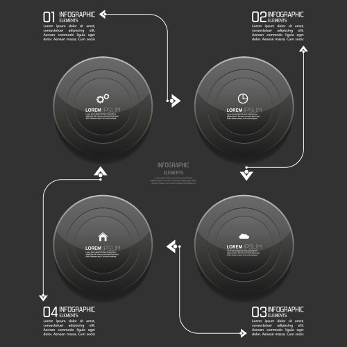 Glossy modern black plastic buttons with pointer vector image