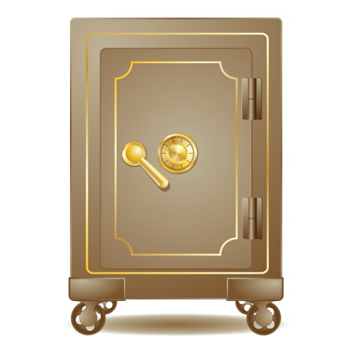 Vault safe door - wheel with three handles Vector Image
