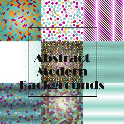 Set of geometric pattern abstract background vector image