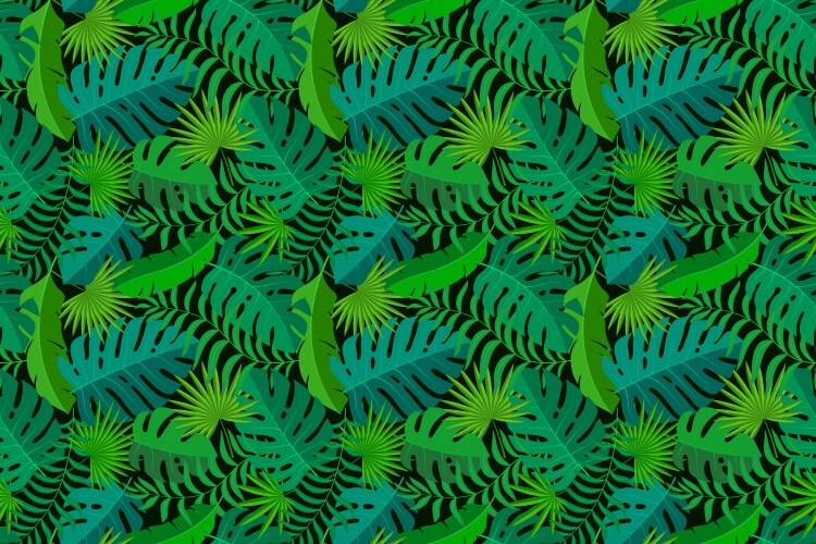 tropical seamless natural pattern exotic leaves vector image