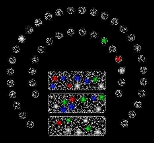 Bright mesh network database sphere shield vector image