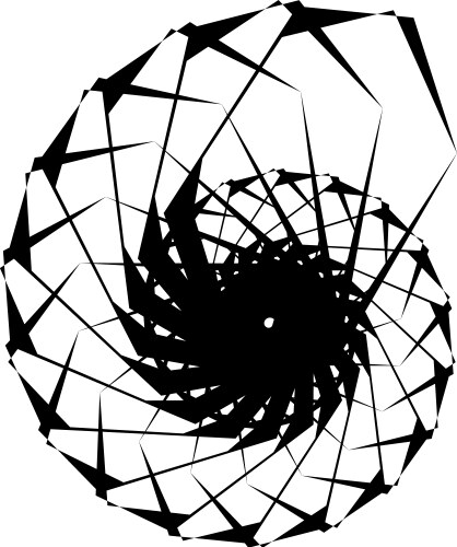 Geometric circular spiral abstract angular edgy vector image