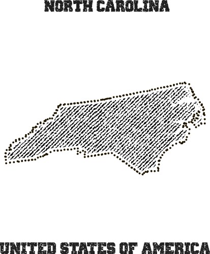 Label with map of north carolina vector image