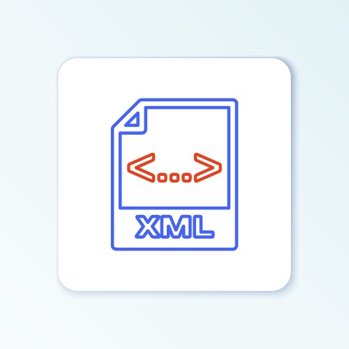 Line xml file document download button icon vector image