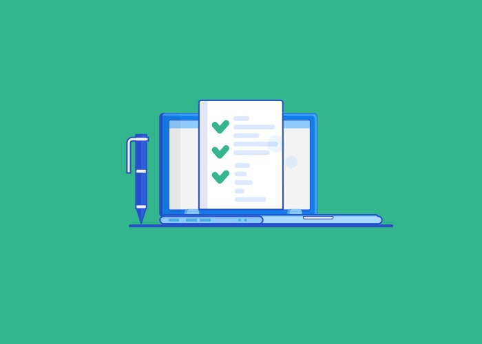 Display monitor with list and checkbox marks vector image