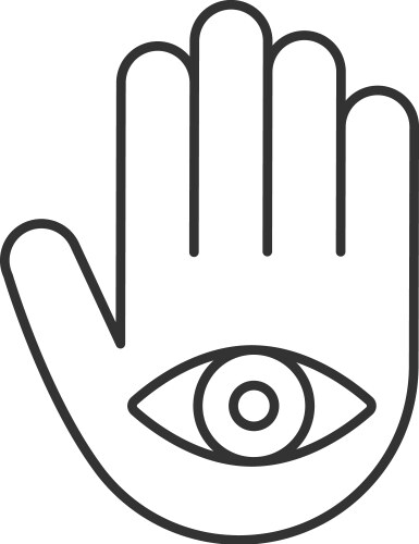 Eye in hand linear icon Vector Image