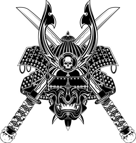 Skull samurai 0003 Vector Image