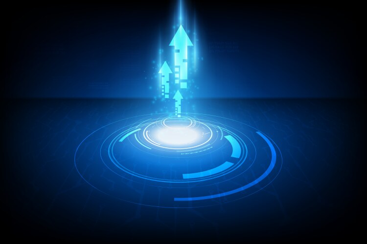 Abstract blue light arrow speed power technology Vector Image