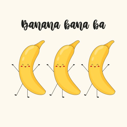 Banana Friends Print Vector Image