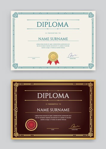 certificate vector image vector image