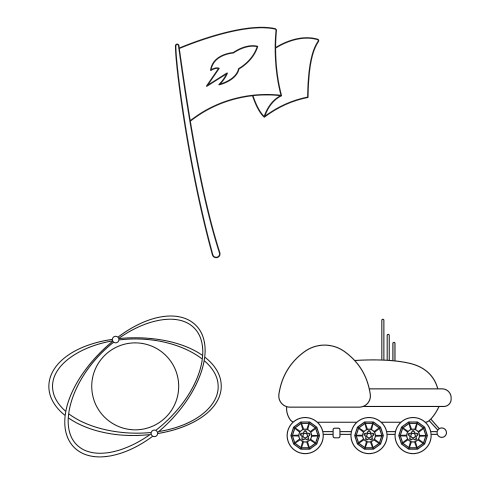 Isolated object of mars and space sign set vector image