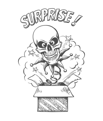 Jumping Skull Surprise Box Vector Image