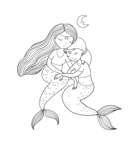 Two Charming Mermaid Princesses Vector Image