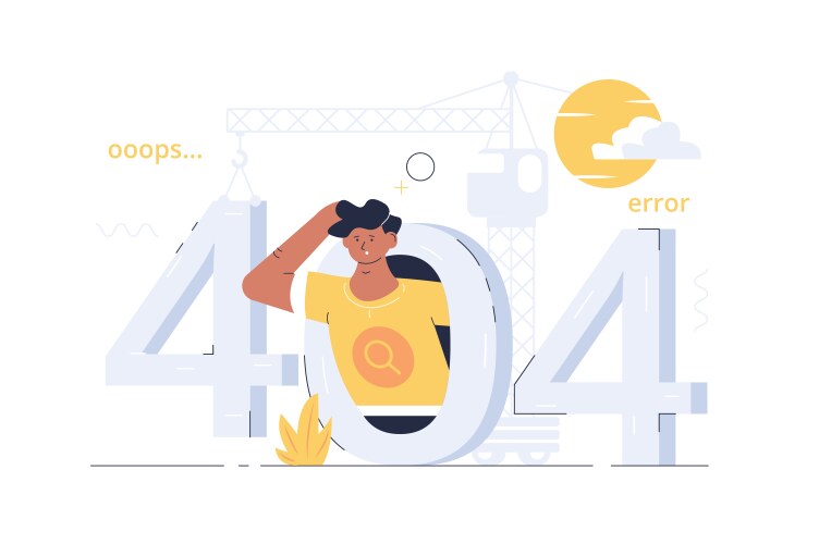404 Error - Oops! Web Page Not Found vector image