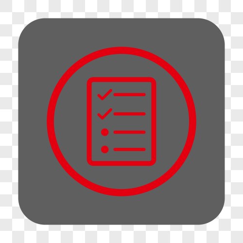 Checklist page rounded square button vector image