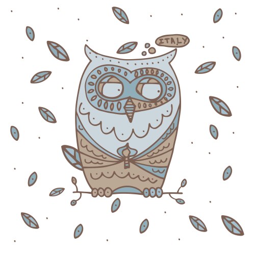 Cute hand drawn owl with quote its good Royalty Free Vector