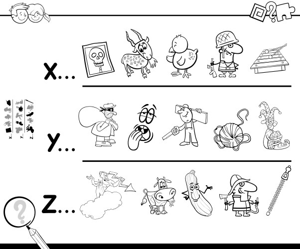 Letter Recognition Coloring Game Vector Image