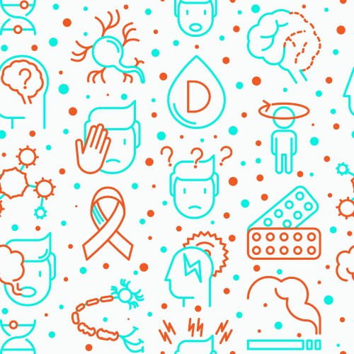 Multiple sclerosis concept in circle Royalty Free Vector