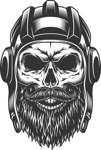 Retro Tank Helmet Skull Vector Image