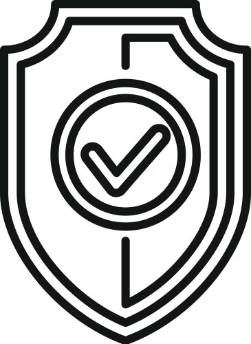 Shield threat icon outline hacker error vector image