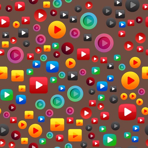 Ui interface button play media internet website vector image