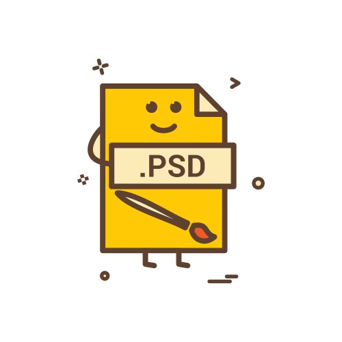 Computer psd file format type icon design vector image