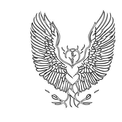 Cupid wings outline sketch Royalty Free Vector Image