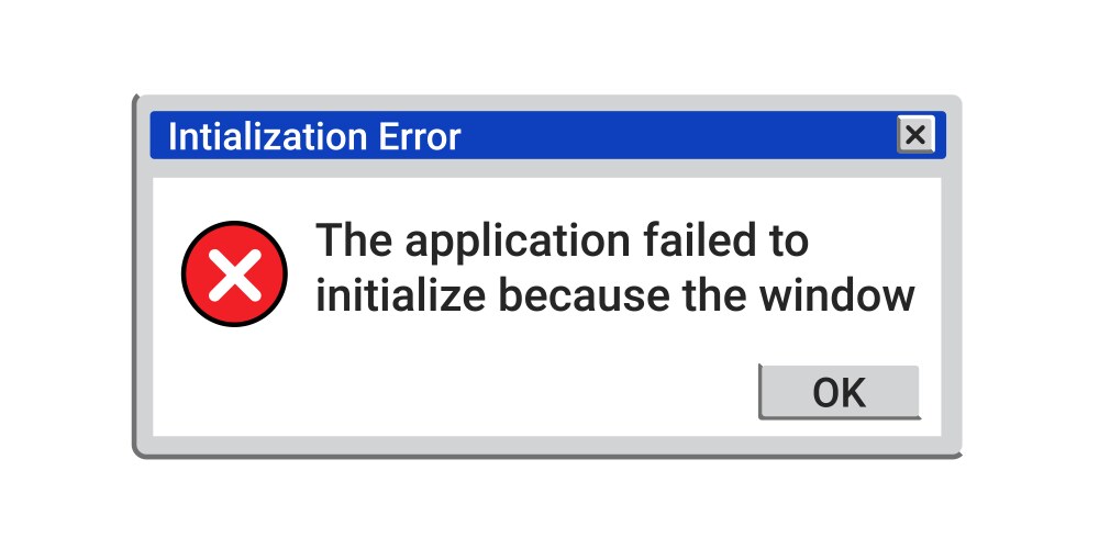 Error message on computer screen system crash vector image