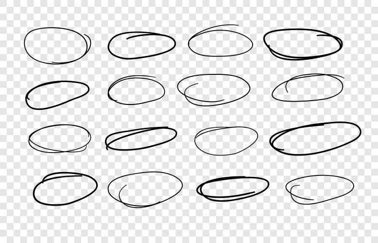Hand drawn set of objects for design use black Vector Image