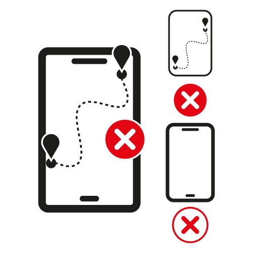 Navigation error gps route failure no connection vector image