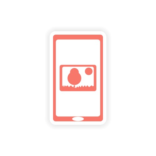 Paper sticker on white background mobile phone Vector Image