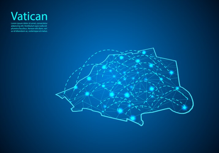 Vatican map with nodes linked by lines concept vector image
