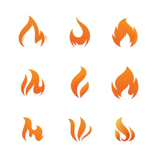 Hot flame fire icon Vector Image