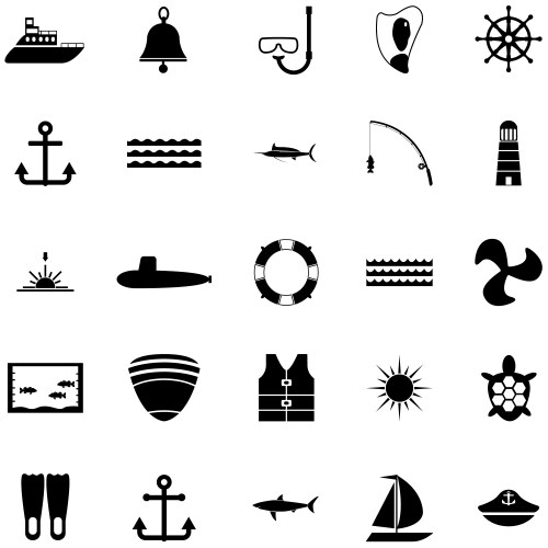Navy icon set Royalty Free Vector Image - VectorStock