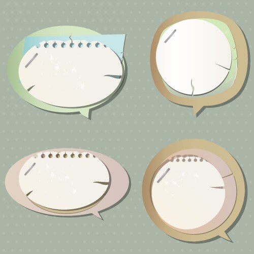 Vintage paper bubbles for speech Royalty Free Vector Image