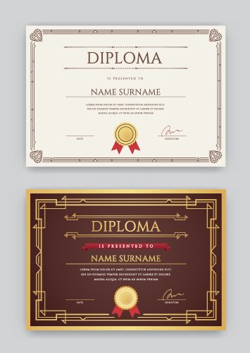 certificate vector image