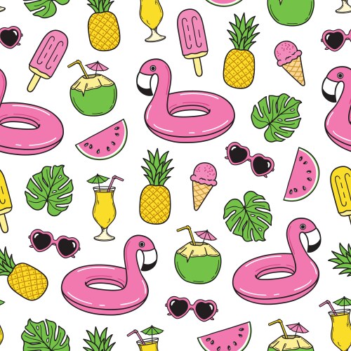 Colorful seamless summer pattern with palm Vector Image
