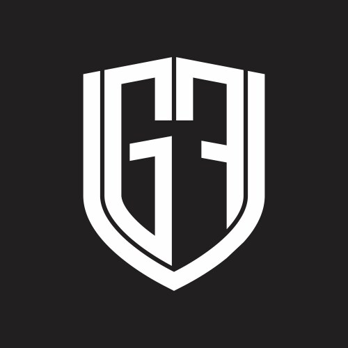 Gf initial logo linked circle monogram Royalty Free Vector